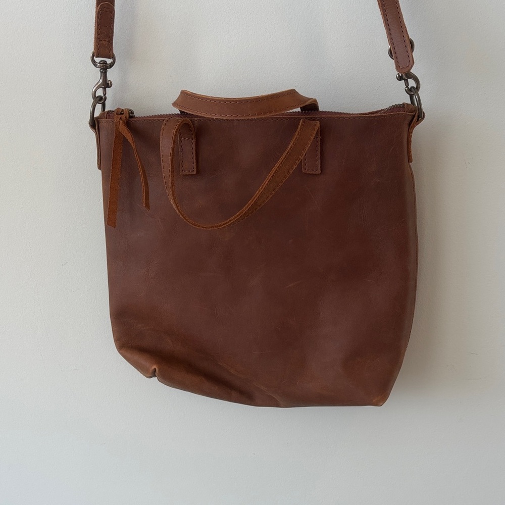 Able Handmade Brown Leather Crossbody Bag - Picture 2 of 10